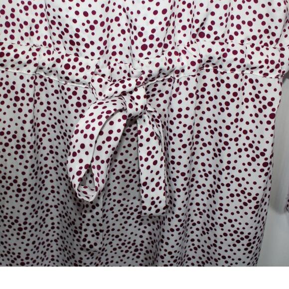 Misa Los Angeles Nehda Ruffle Mini Dress White Purple Dot Print Tie Waist Medium - Picture 6 of 11